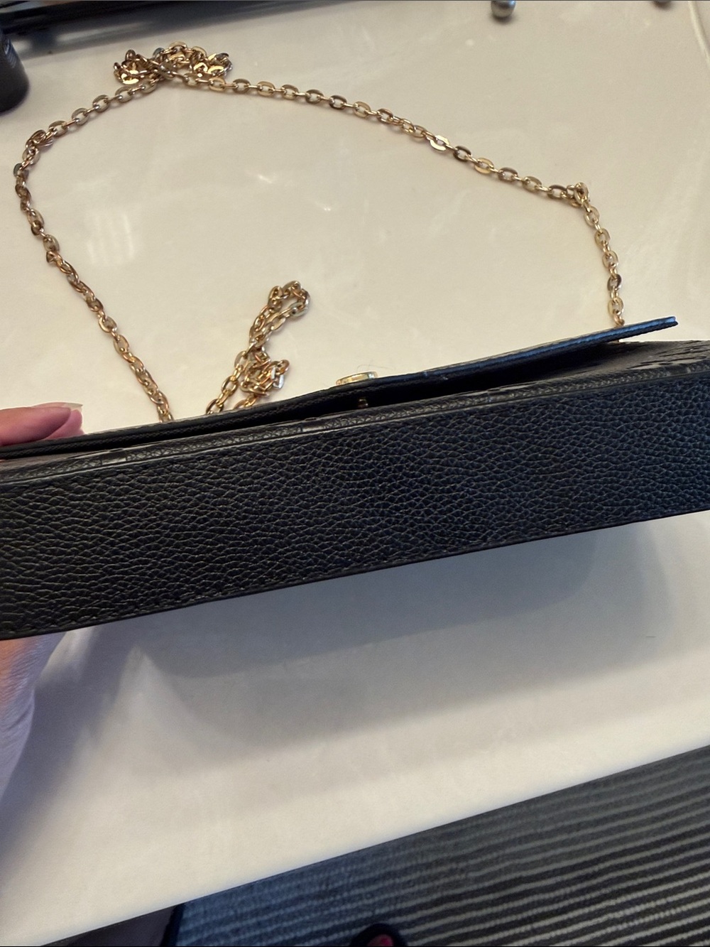 Louis Vuitton Black Monogram Envelope Crossbody with Gold Chain - Picture 3 of 6